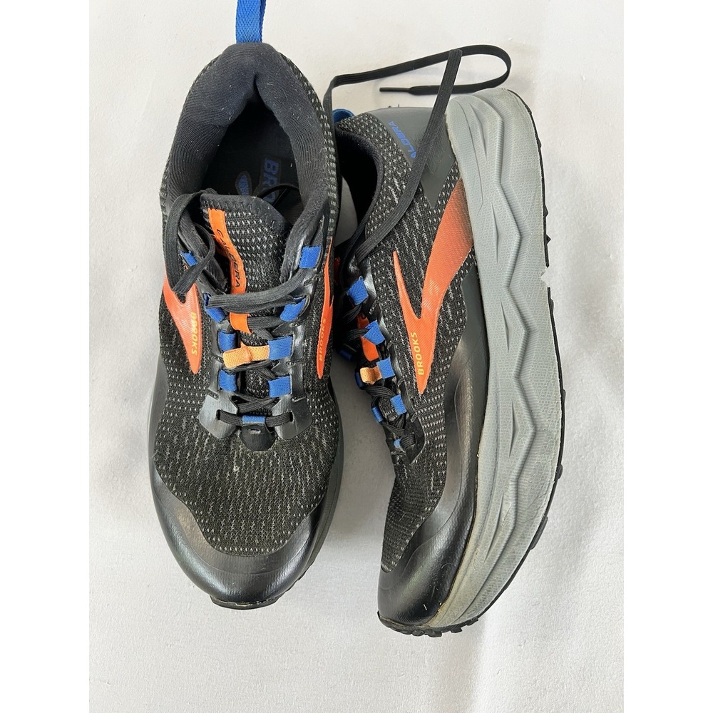 Brooks Caldera Black Blue Orange Trail Running Shoes Men's Sz 10